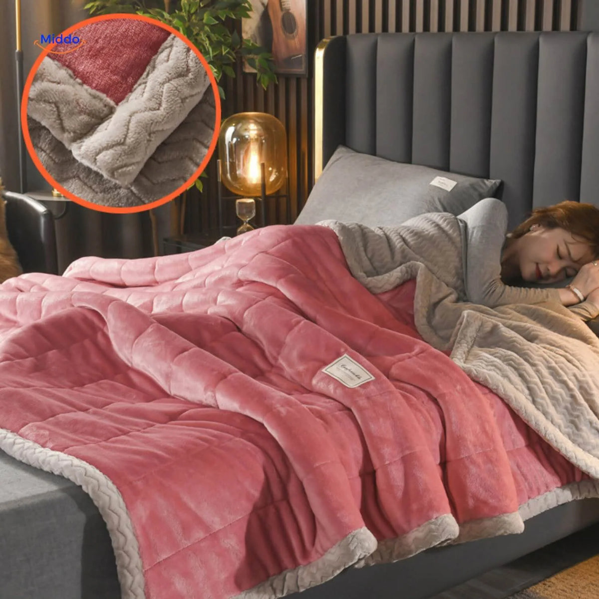 Plush Blanket Double-Sided Fleece Machine Washable Warmth
