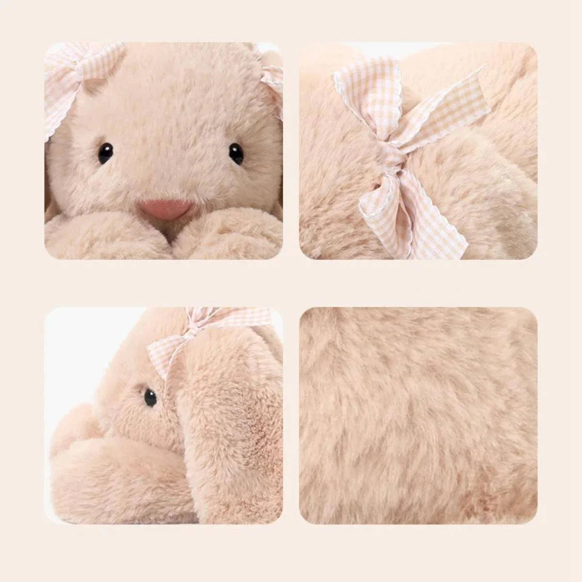 Plush Bunny Realistic Lop-Eared Ultra-Soft & Machine Washable