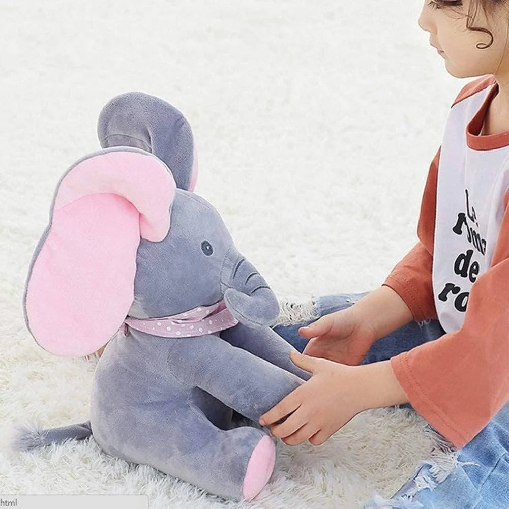 Plush Elephant Peekaboo & Singing Foot Controls