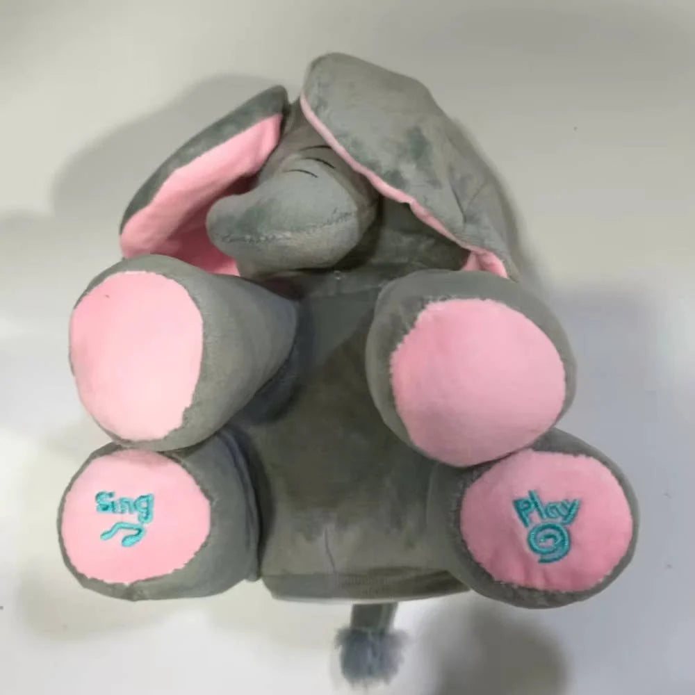 Plush Elephant Peekaboo & Singing Foot Controls