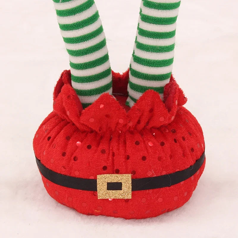 Plush Elf Movable Legs Glitter Accents
