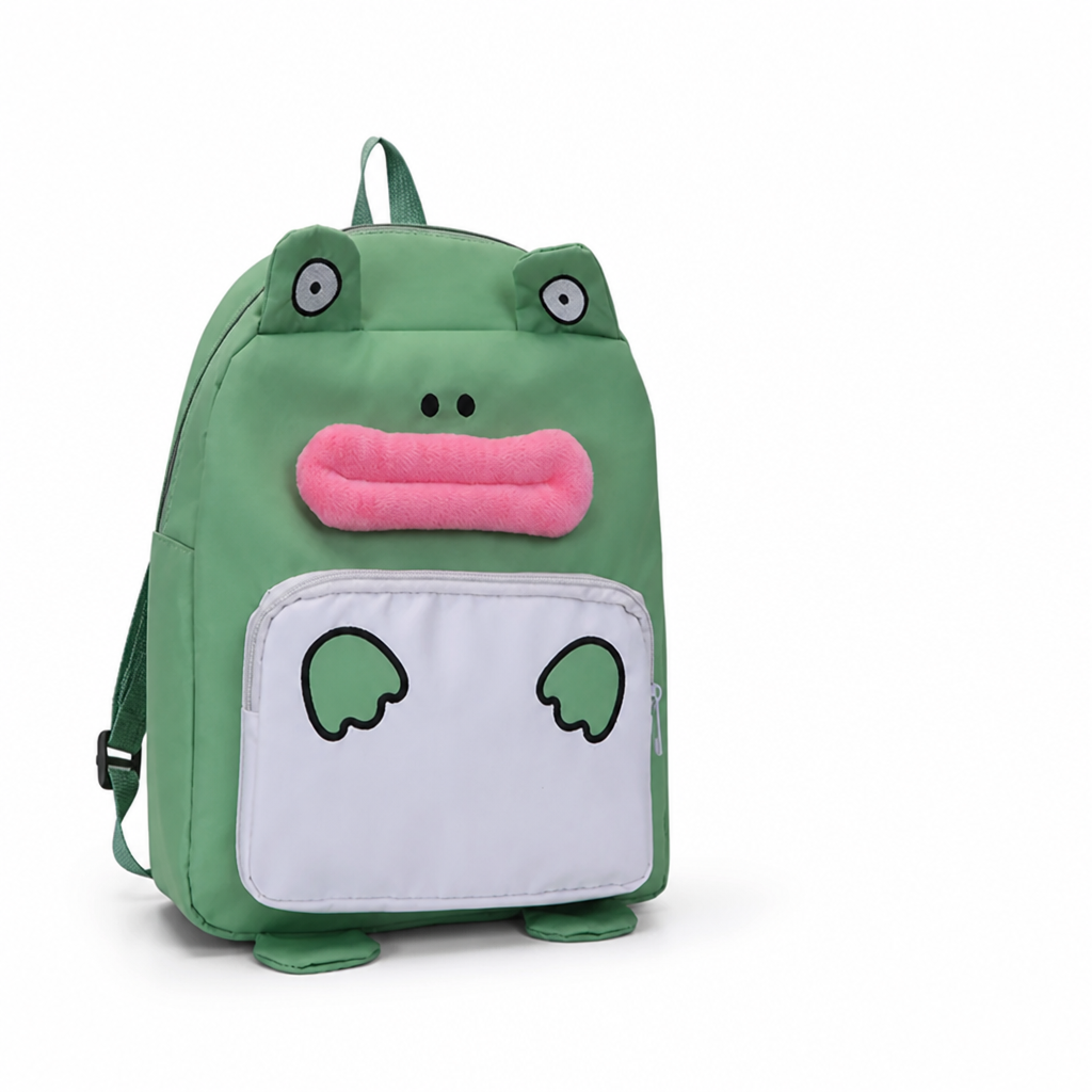 Plush Frog Kids Backpack (Padded Straps)