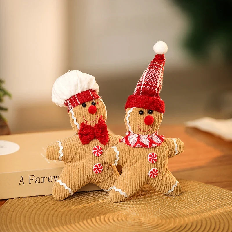 Plush Gingerbread Decoration Soft Durable Fabric No Assembly