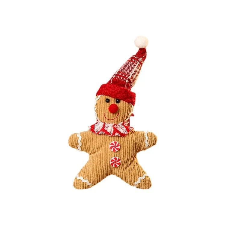 Plush Gingerbread Decoration Soft Durable Fabric No Assembly