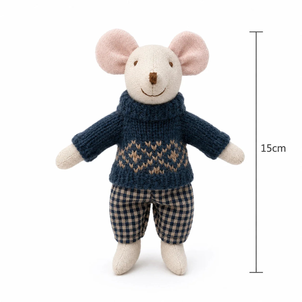 Plush Mouse Toy Organic Cotton Hand-Stitched