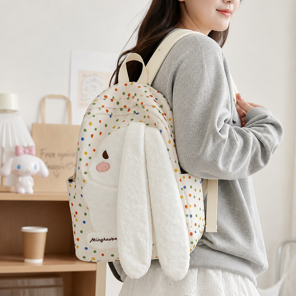 Plush Padded Strap Bunny Backpack (Kids)