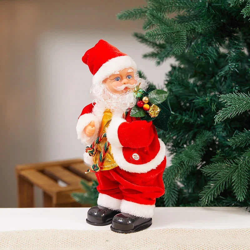 Plush Santa Figure Soft Durable Fabric Battery-Free Jingle Bells