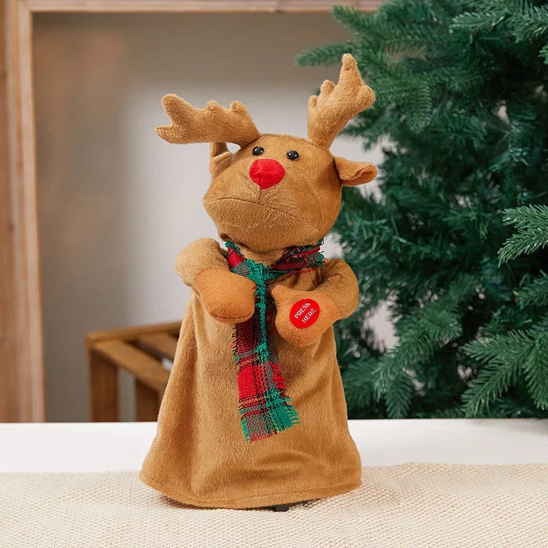 Plush Santa Figure Soft Durable Fabric Battery-Free Jingle Bells