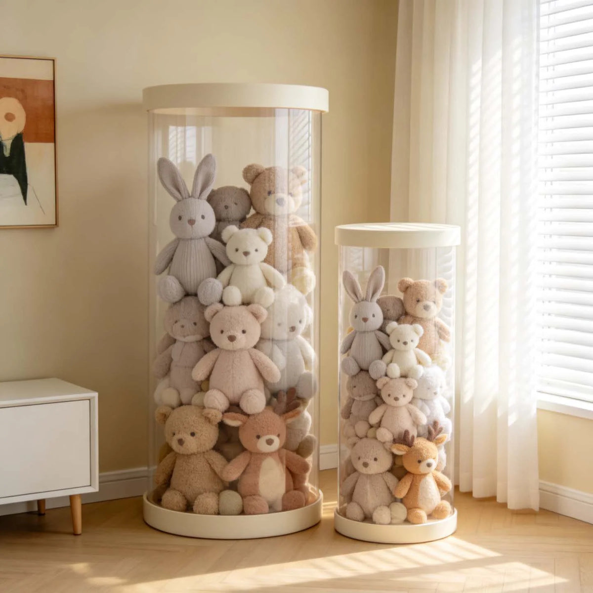 Plush Toy Storage Organizer Clear Vertical Space-Saving Design