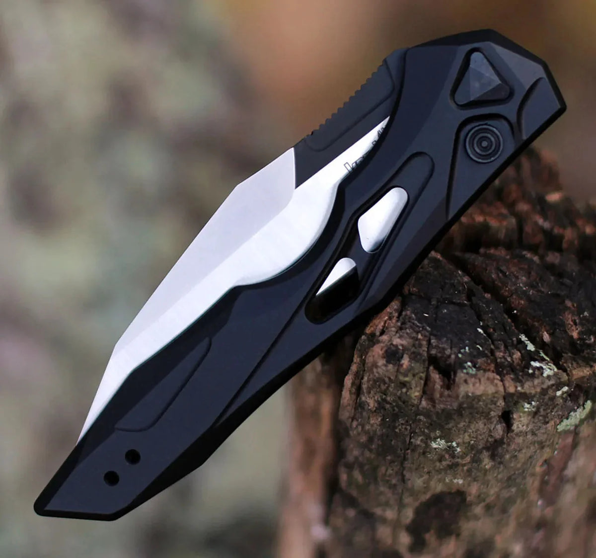 Pocket Knife Automatic Wharncliffe Blade Aluminum Handle