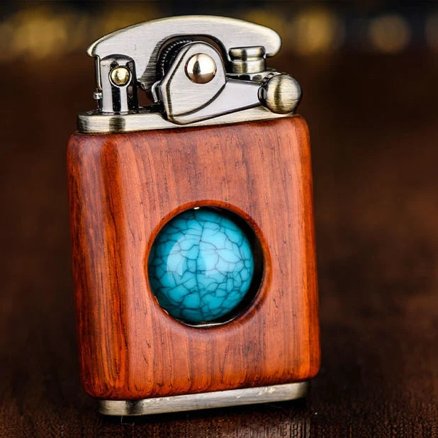 Pocket Lighter Rosewood-Style Lacquered Finish Bead Detail