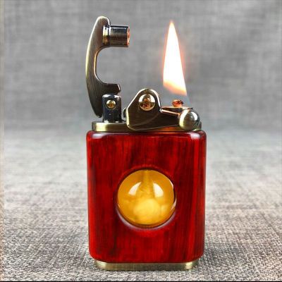 Pocket Lighter Rosewood-Style Lacquered Finish Bead Detail