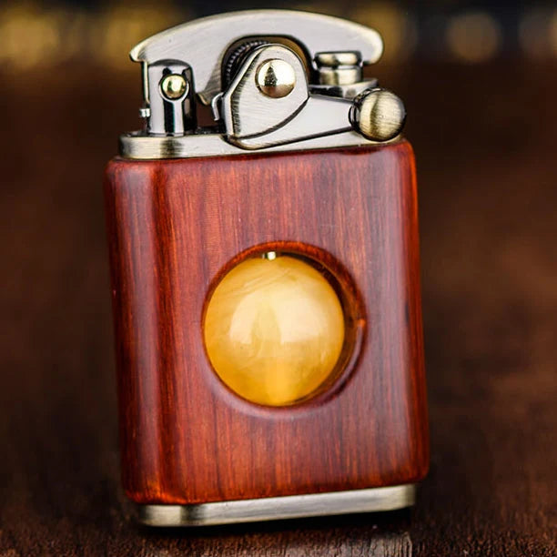 Pocket Lighter Rosewood-Style Lacquered Finish Bead Detail