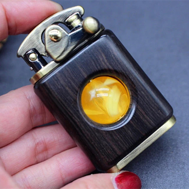 Pocket Lighter Rosewood-Style Lacquered Finish Bead Detail