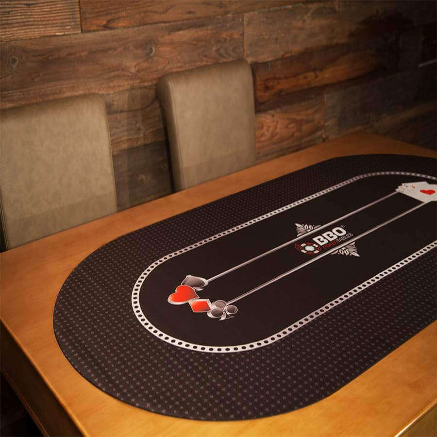 Poker Mat Oval Roll-Up Non-Slip Foam Surface