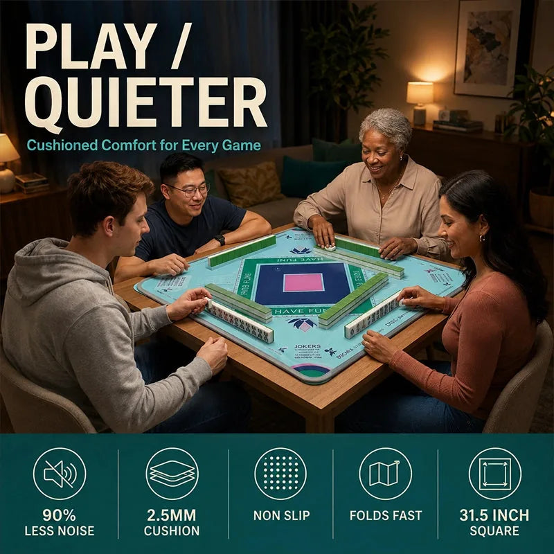 Poker Table Mat 32.4-Inch Round Absorbent Surface
