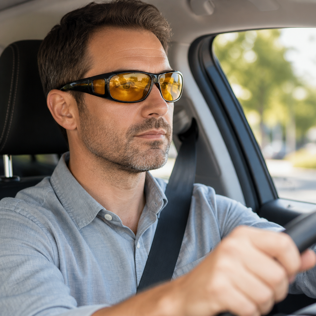 Polarized Anti-Glare Night Driving Glasses (Fits Over Glasses)