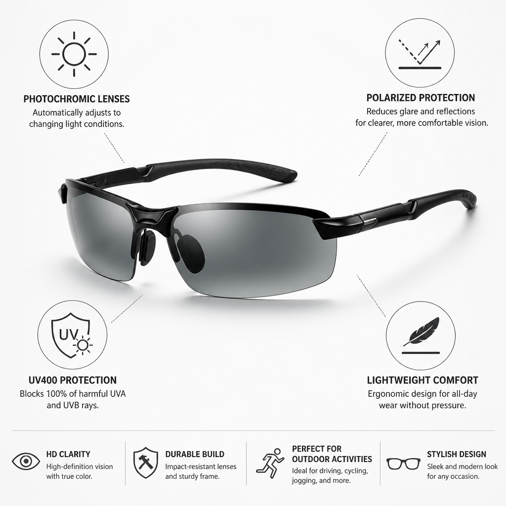 Polarized Photochromic Sunglasses