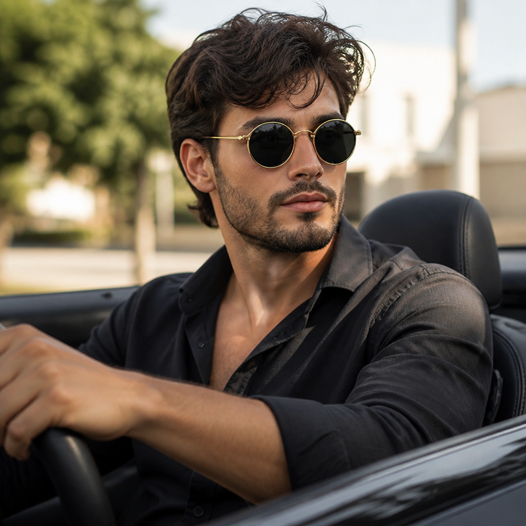 Polarized UV400 Golden Metal Frame Sunglasses