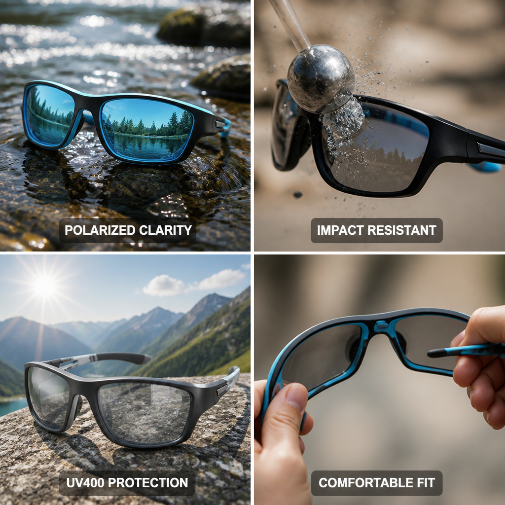 Polarized UV400 Impact-Resistant Sports Sunglasses