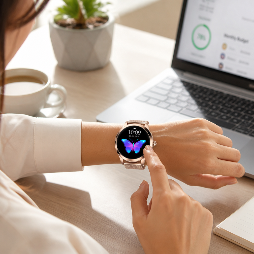 Polished Metal Health-Tracking Smartwatch