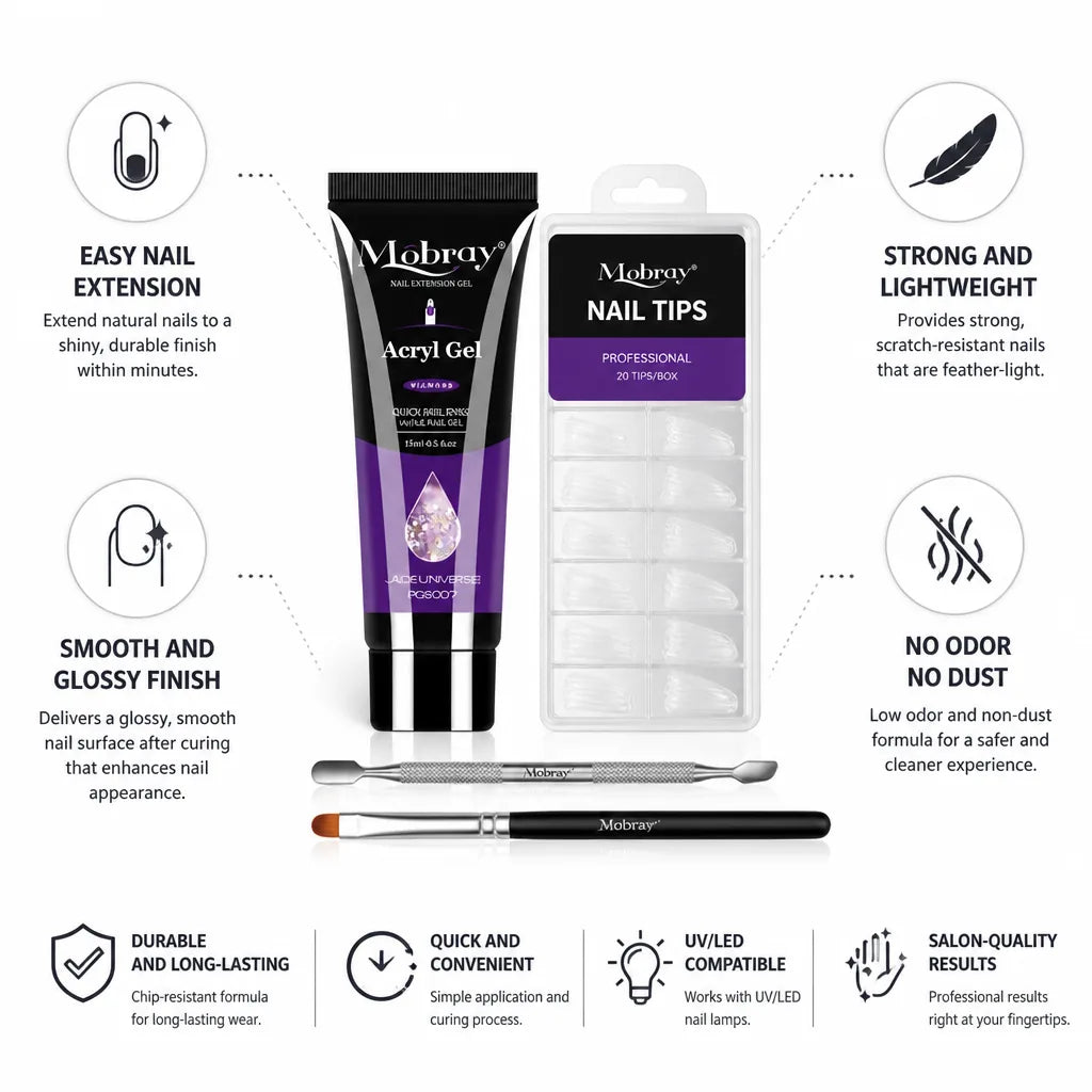 Poly Nail Gel Set Quick Extension 15ml With Tips