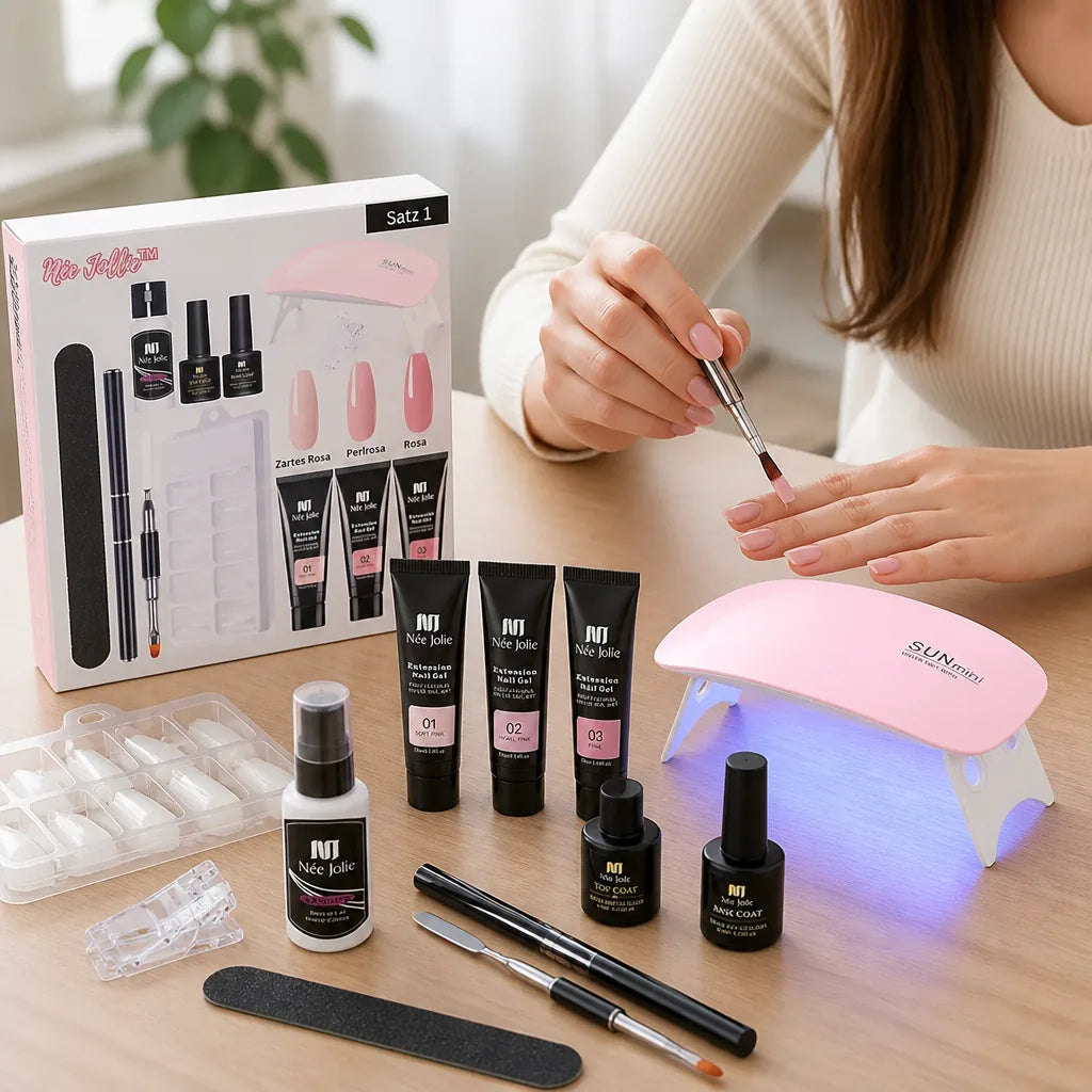 Polygel Nail Kit Salon-Quality UV LED Lamp Complete Tool Set