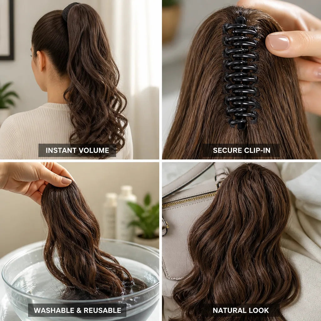 Ponytail Extension Clip-In Synthetic Fiber 22 Inch