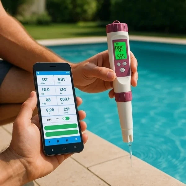 Pool & Spa Water Tester 7-in-1 App-Connected Backlit LCD