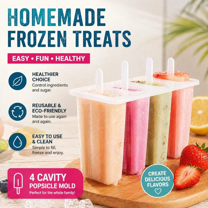 Popsicle Mold BPA-Free 4-Cavity With Lids