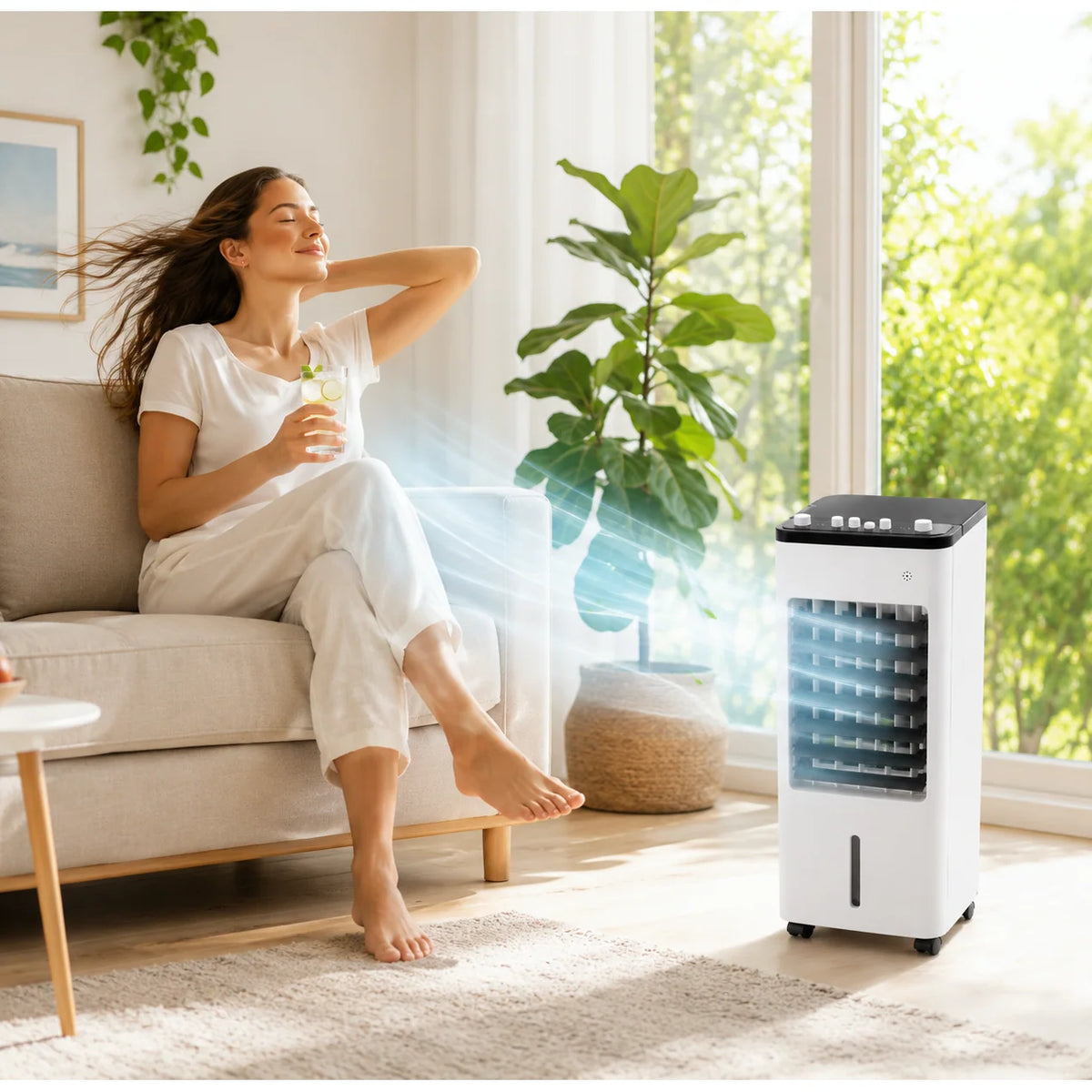 Portable Air Cooler Evaporative Cooling Fan & Humidifier