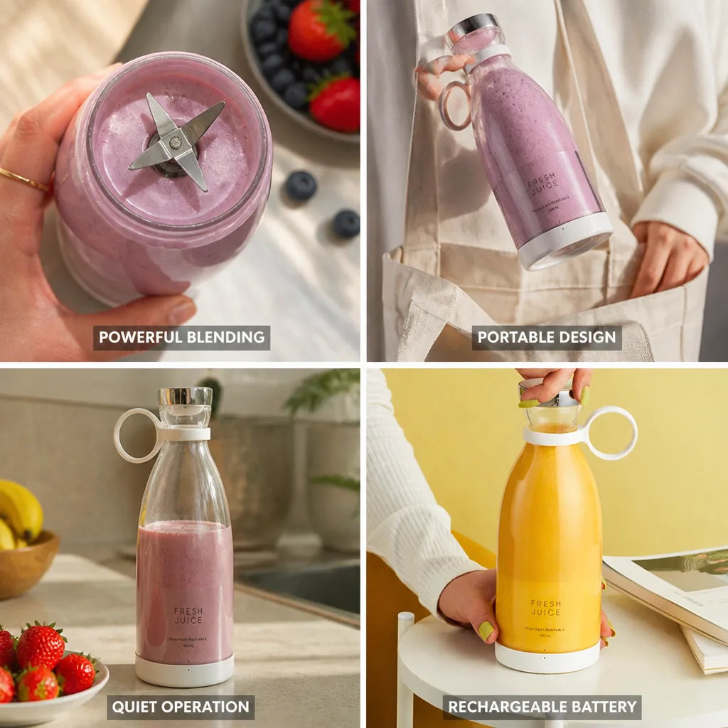Portable Blender Rechargeable & Quiet 13 Oz BPA-Free