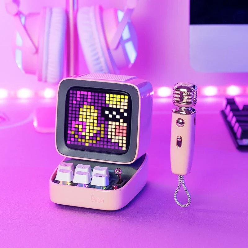 Portable Bluetooth Speaker Retro Pixel Console Design 8-Hour Playtime
