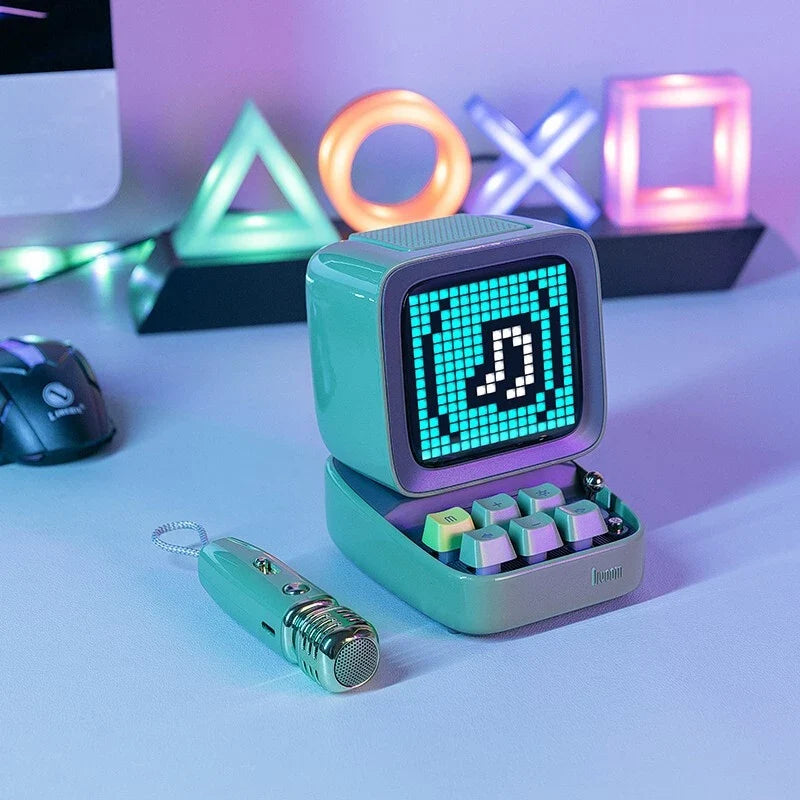 Portable Bluetooth Speaker Retro Pixel Console Design 8-Hour Playtime