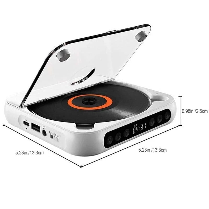 Portable CD Player Bluetooth Hi-Fi Sound 6-Hour Battery
