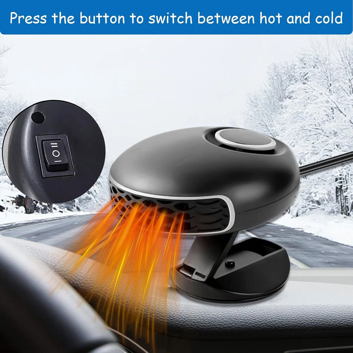 Portable Car Heater 12V 150W Defroster Rotating Vent