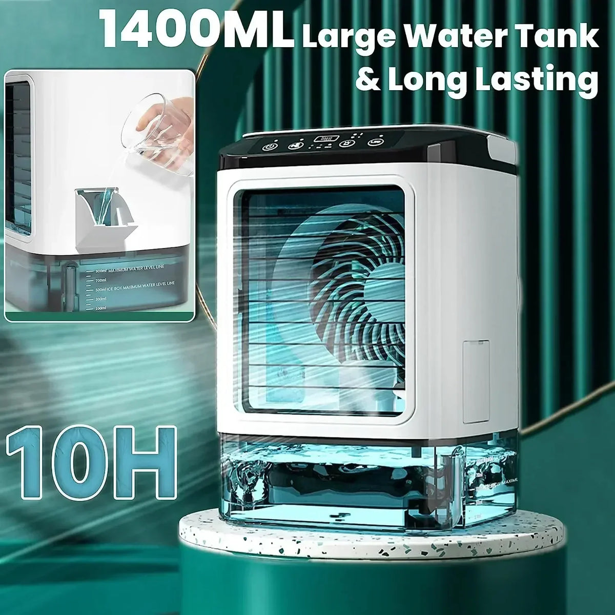 Portable Evaporative Cooler Ultrasonic Mist USB Powered Quiet