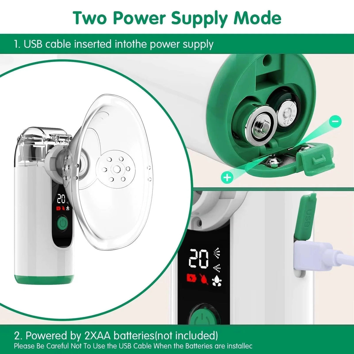 Portable Nebulizer Ultrafine Mist USB Rechargeable & Whisper-Quiet