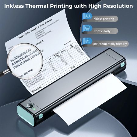 Portable Thermal Printer Wireless Inkless Letter-Size Printing