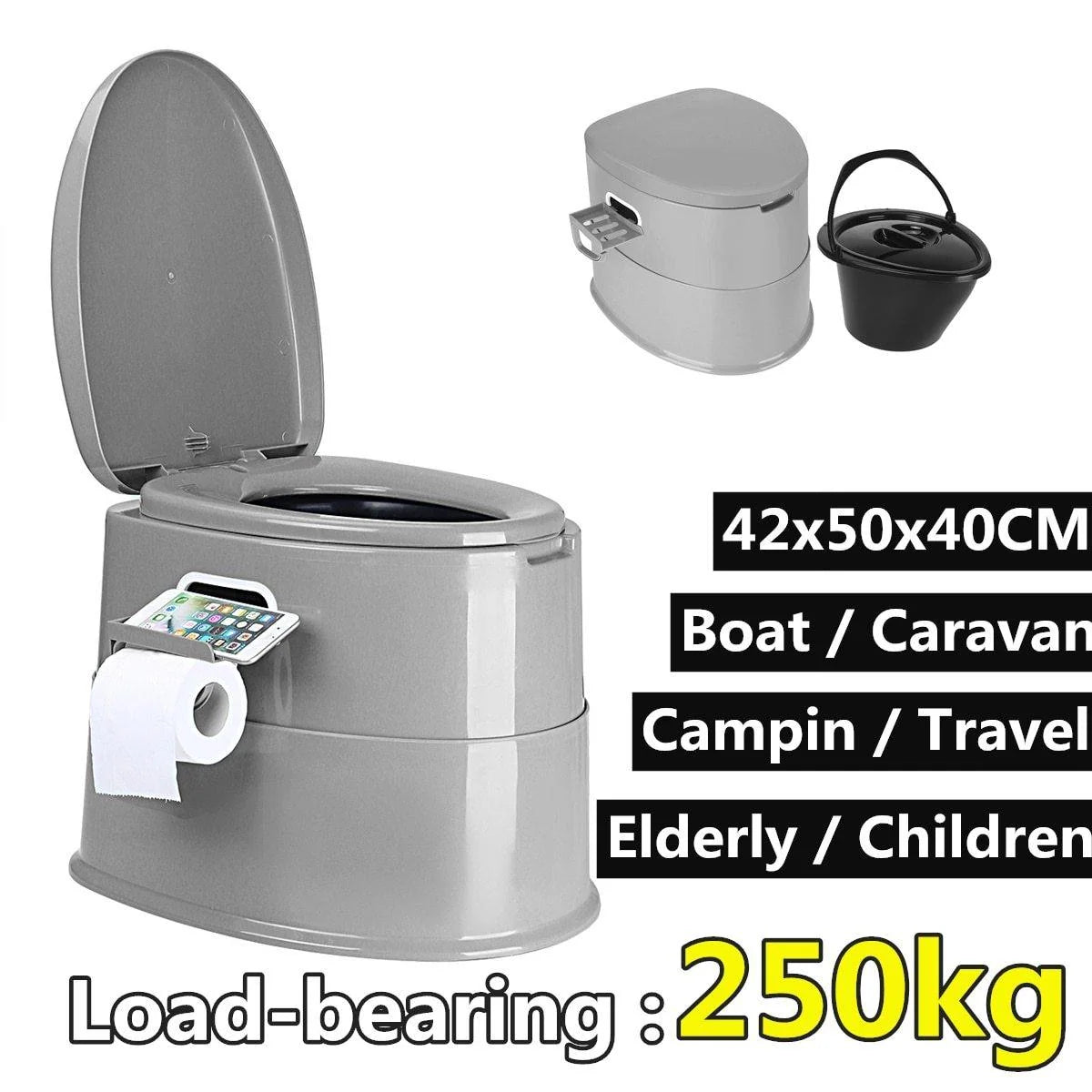 Portable Toilet Odor-Sealing Lid Bag-Compatible Design