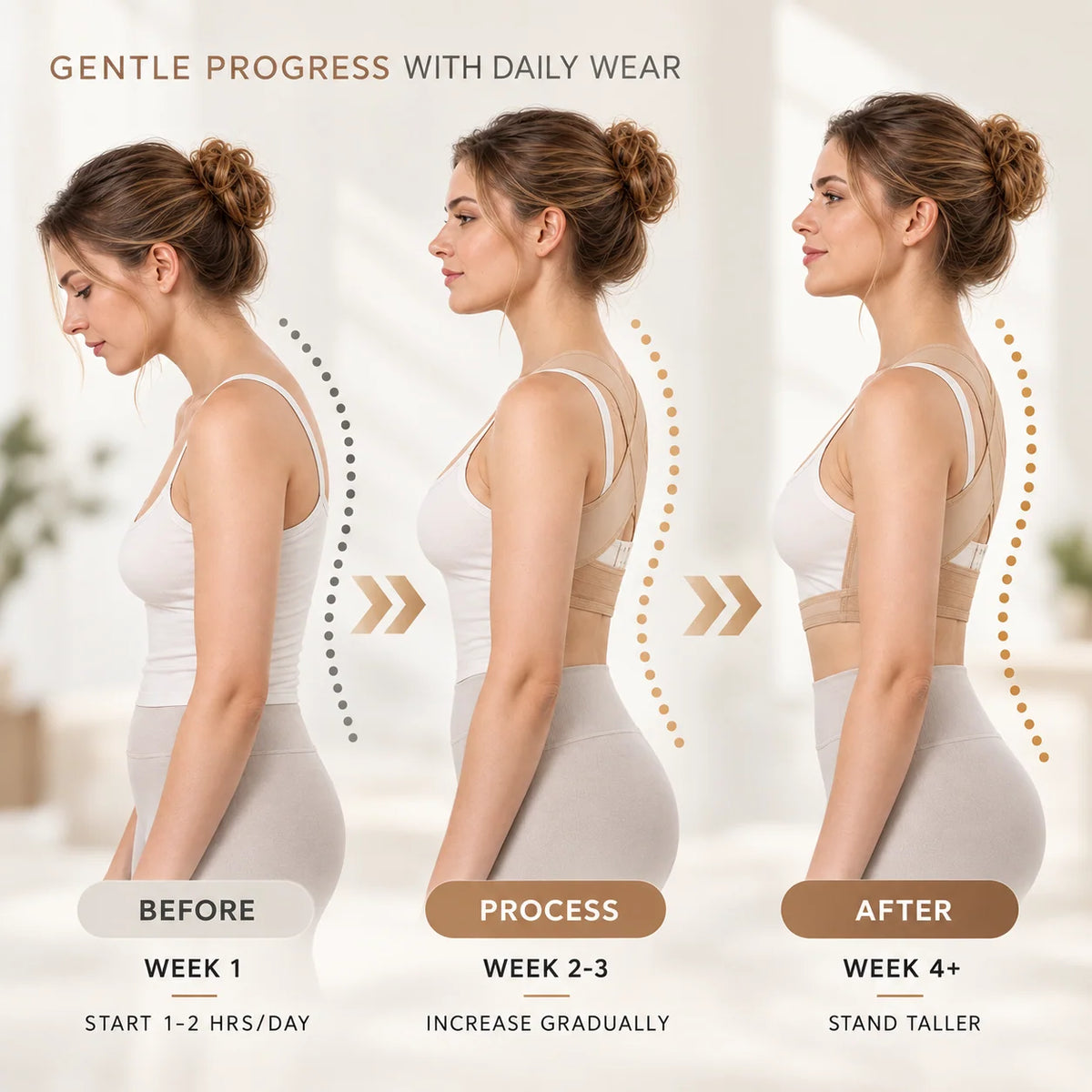 Posture Brace X-Shaped Cross-Back Adjustable Hook-and-Eye Closure