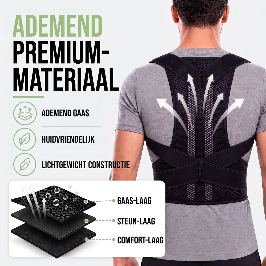 Posture Corrector Brace Adjustable Breathable Mesh 3-Zone Support