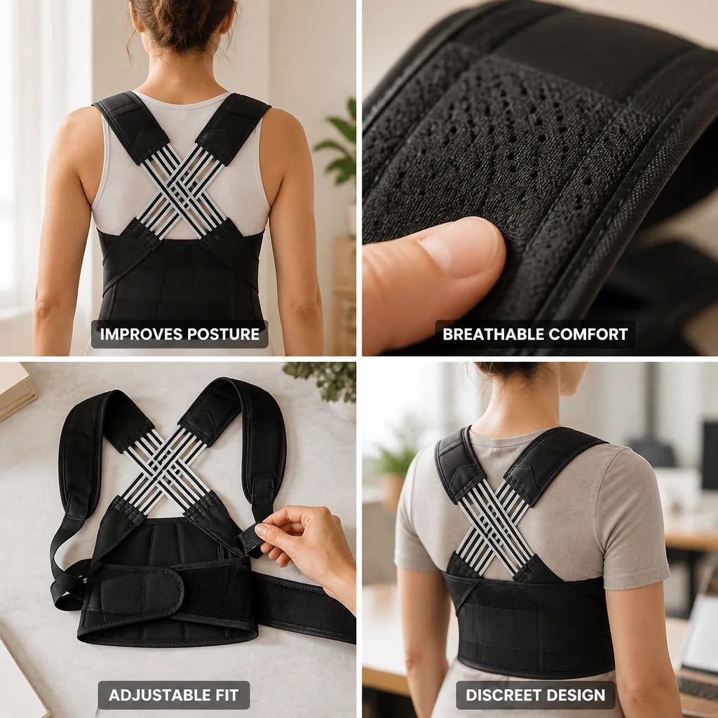 Posture Corrector Cross-Back Adjustable & Breathable