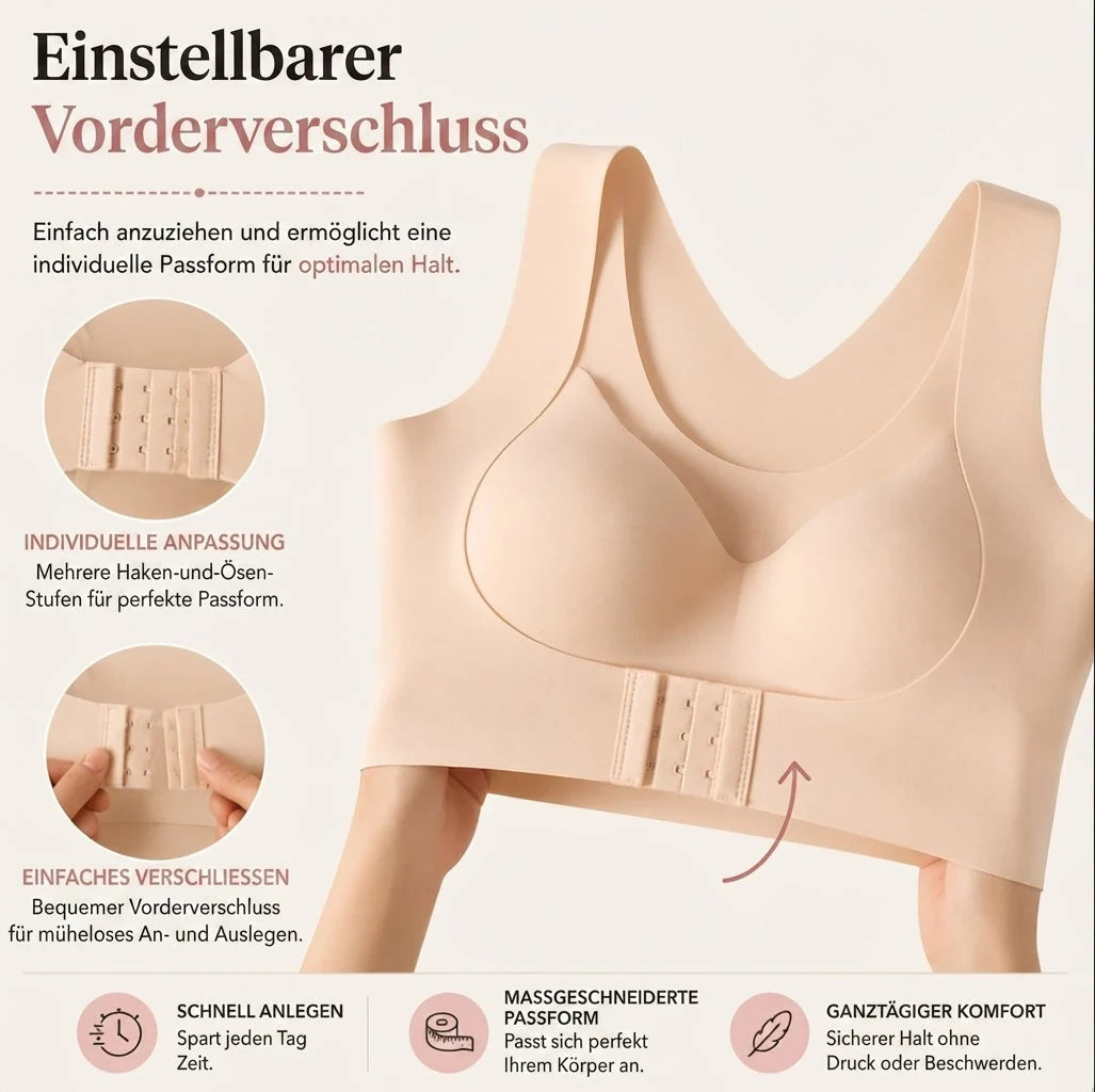 Posture Support Bra Crisscross Back Front Hook Closure
