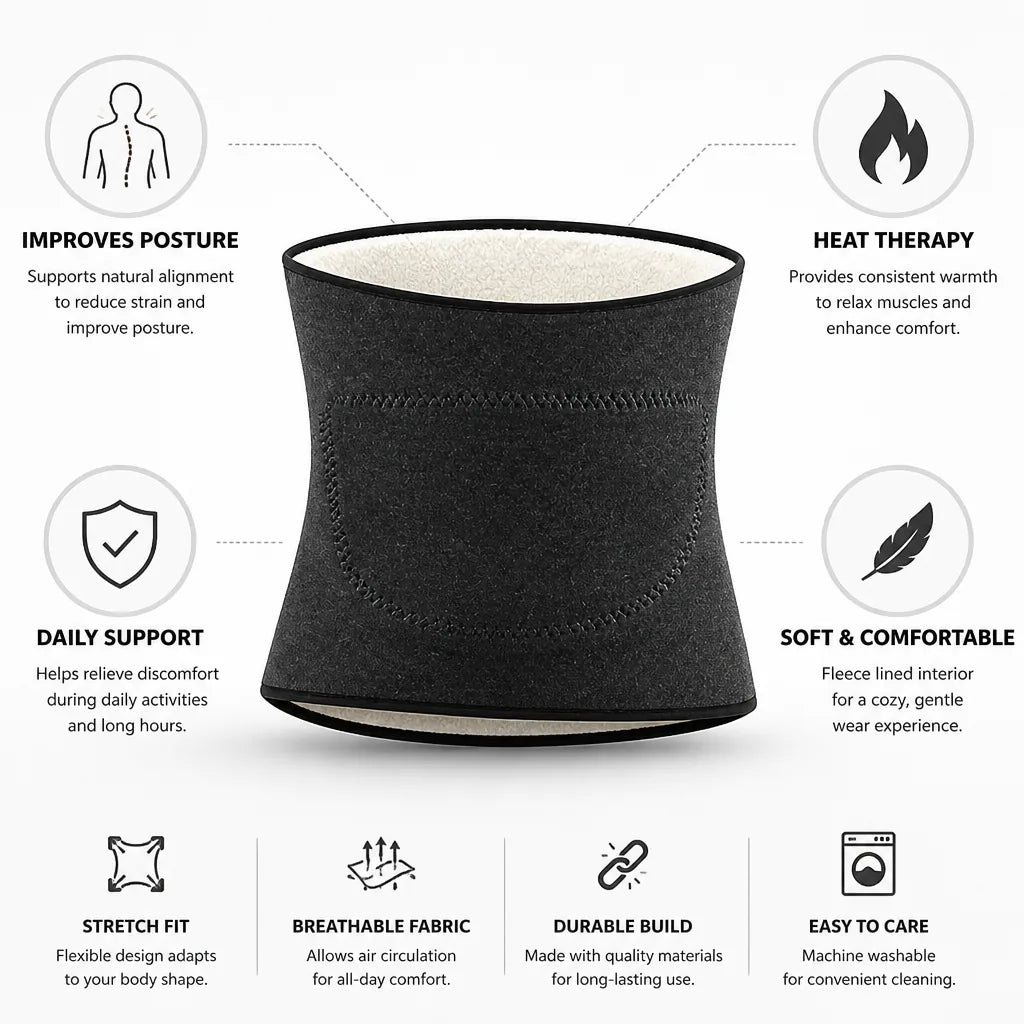 Posture Support Wrap Heat Therapy & Fleece Lined