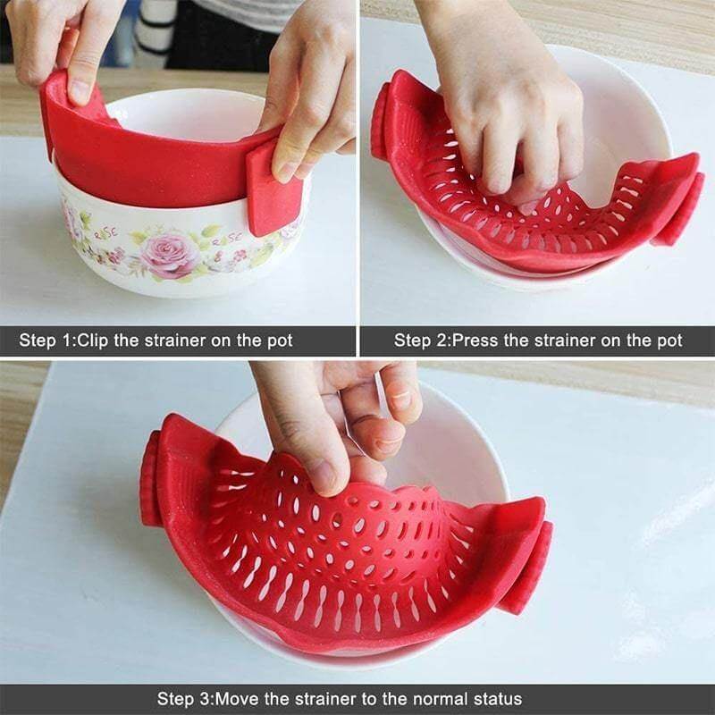 Pot Strainer Clip-On Silicone Fine Mesh