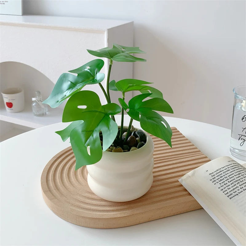 Potted Artificial Plant Realistic Leaf Design No Maintenance