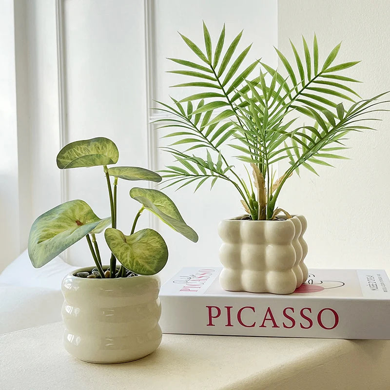 Potted Artificial Plant Realistic Leaf Design No Maintenance