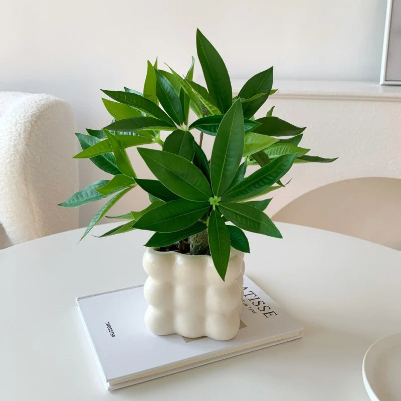 Potted Artificial Plant Realistic Leaf Design No Maintenance
