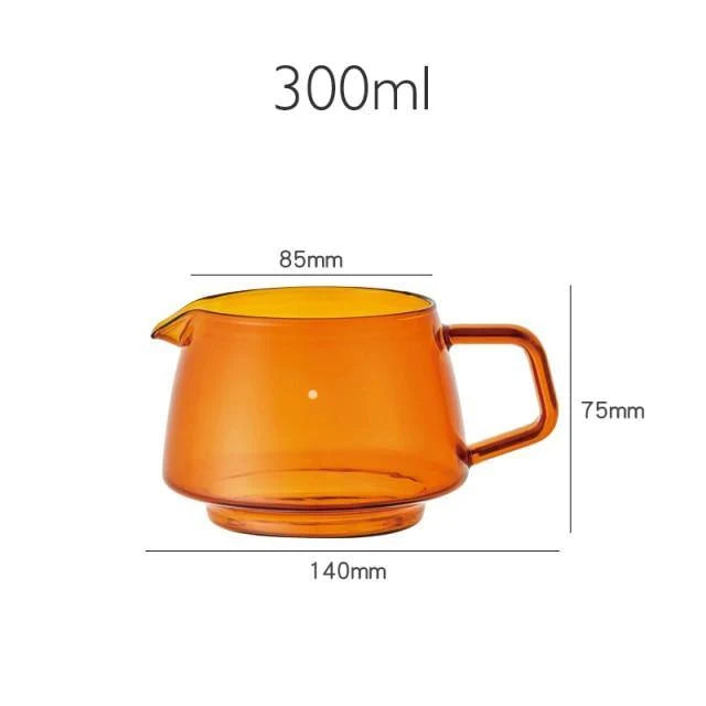 Pour-Over Coffee Maker Borosilicate Heat-Resistant Glass Carafe